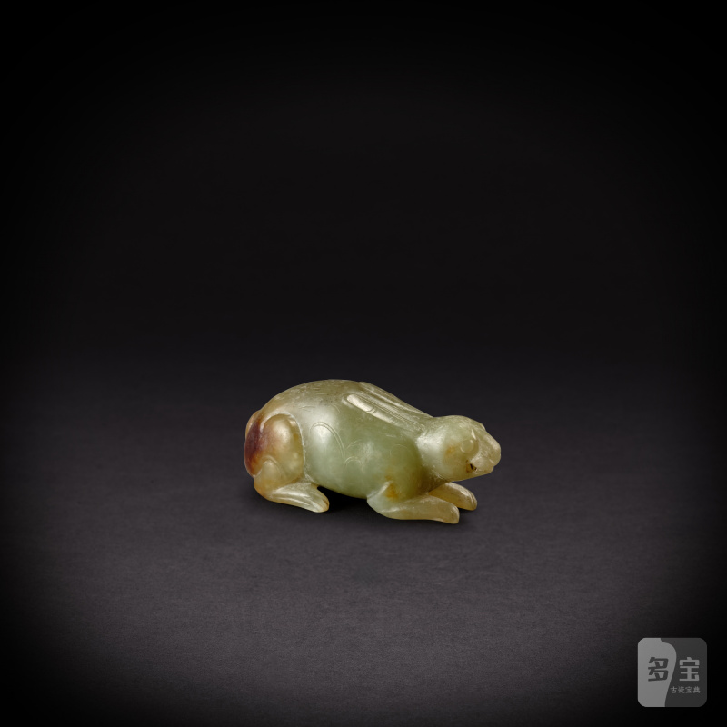 A celadon jade hare, Han dynasty | 漢 青玉兔